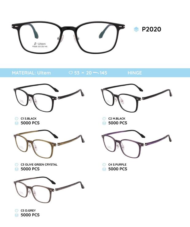 Plastic Ultem eyeglasses frame P2020