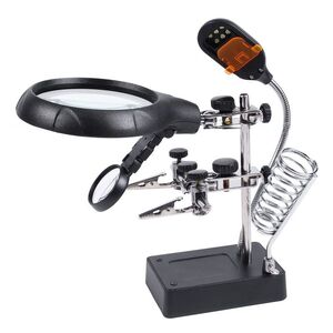 Tabletop multifunctional magnifying glass with backlight 16129-C1-XX, magnification: 3X, 5X, 8X