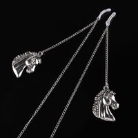 Silver-colored metal non-slip chain, with horse pendant, for glasses and masks GL208