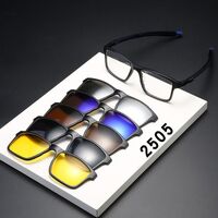 TR90/PC plastic frame + 5 polarized sun protection magnet clip-on set + leather bag El Dorado EL2505A