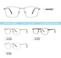 Metal men's frame for glasses with spring hinges MM1057
