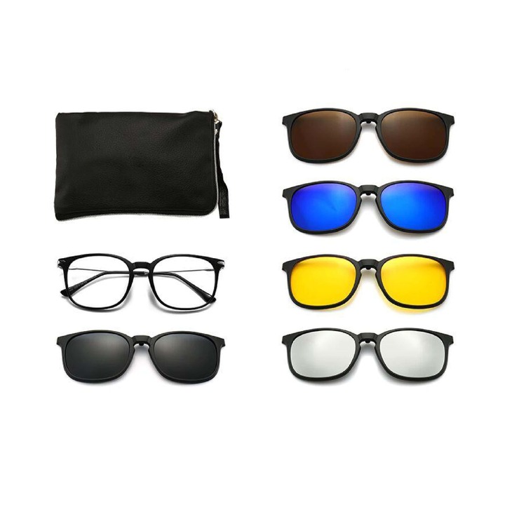 Оправа El Dorado с комплектом поляризационных солнцезащитных насадок (клипон) на магните 2323 (5 штук)