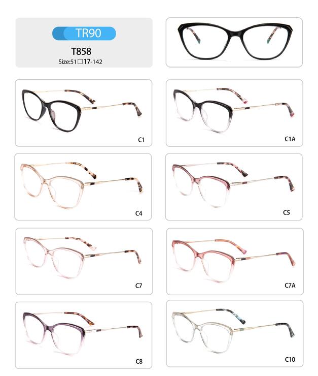 Оправа пластиковая из TR90 женская с флексом T858-DA