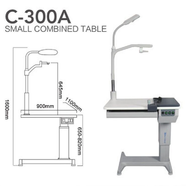 Ophthalmologist workstation, combined table C-300A, tabletop 900*500 mm