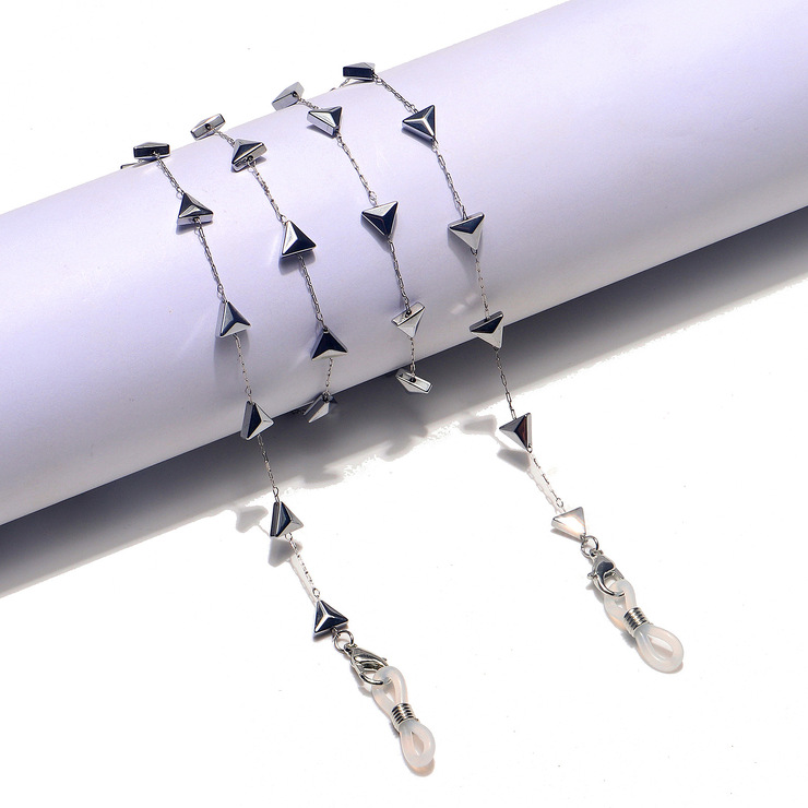 Hexagonal pearl stainless steel glasses chain GS048