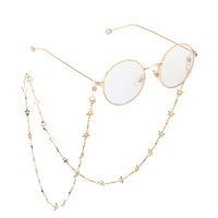 Golden color crystal pearl glasses chain GL1216
