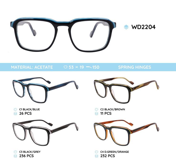 Plastic acetate eyeglasses frame for women WD2204
