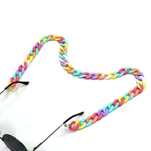 Multicolor acrylic eyeglass chain GB054