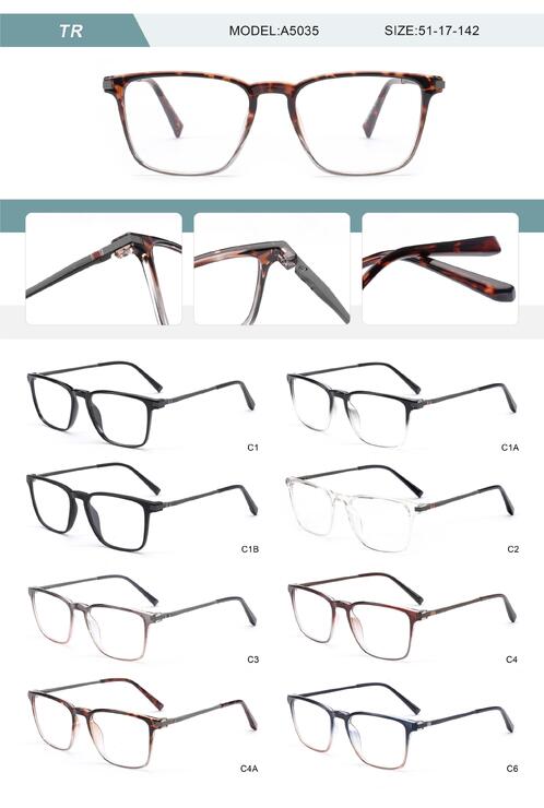 Plastic TR90 frame for men with spring hinges A5035-DA