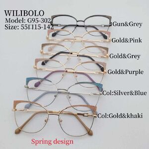 Metal ultrathin women's frames with spring hinges Wilibolo G95-302