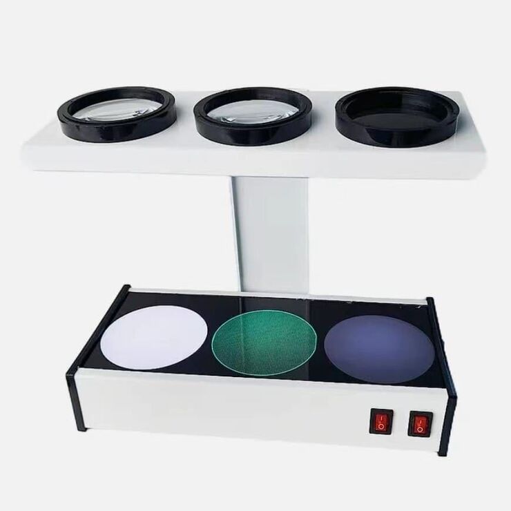 Многофункциональный оптический стресс-тестер (поляризкоп, тензометр) для определения напряжений и царапин в линзе SKT-2