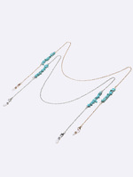 Набор из двух золотых цепочек для очков с черным и белым жемчугом GM116