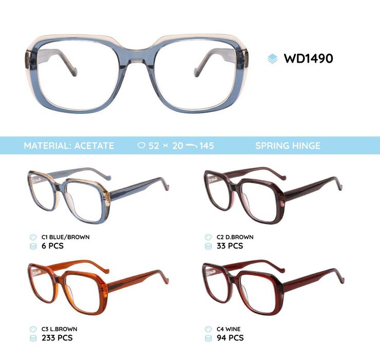 Plastic acetate eyeglasses frame for women WD1490