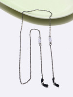 Fashion glasses chain with mixed color rice beads and smiley faces GL286