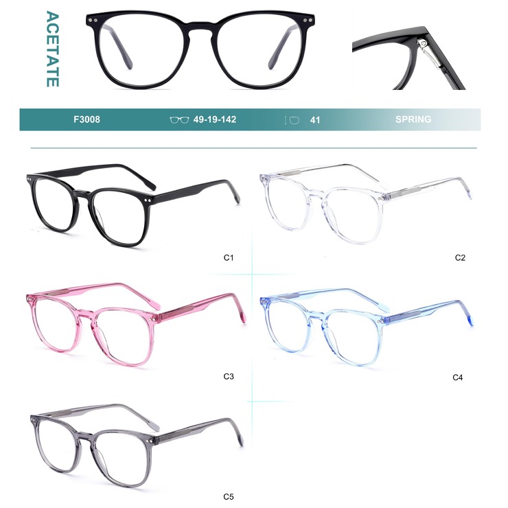 Acetate plastic frames for glasses with spring hinges Big City F3008