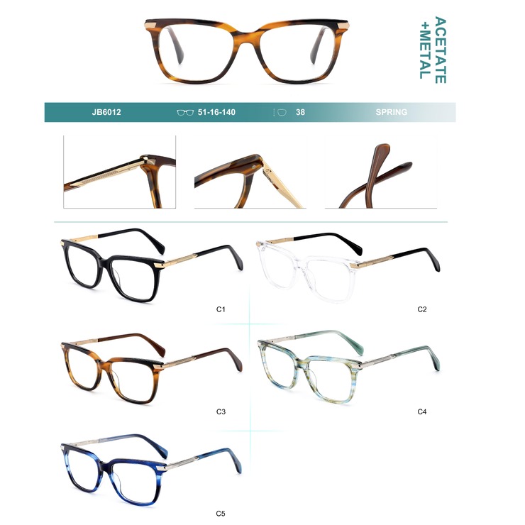 Combined frames for glasses, acetate + metal, with spring hinges Big City JB6012