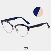 Combined frame (metal + TR90) or glasses with blue light protection, with spring hinges FA87268