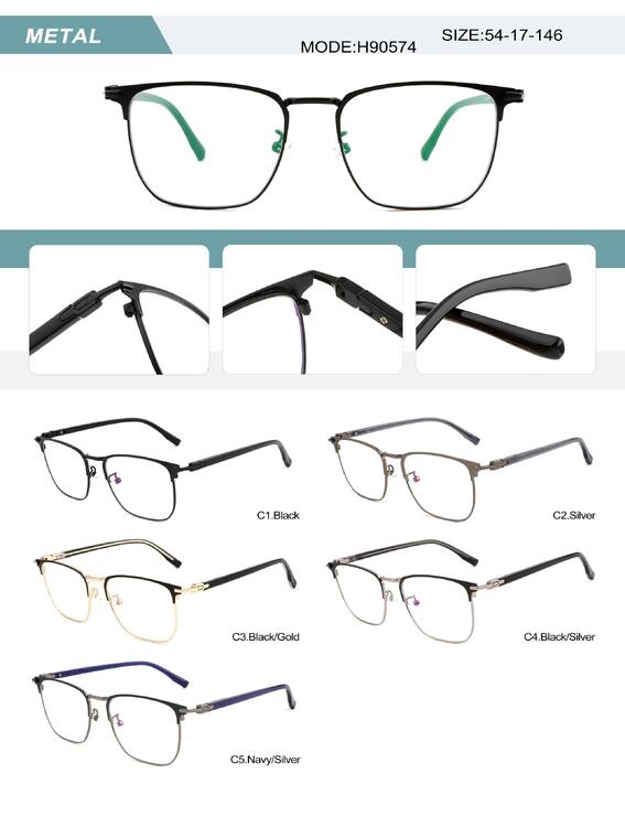 Metal frame for men with spring hinges H90574-DA