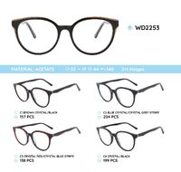 Plastic acetate eyeglasses frame with spring hinges WD2253