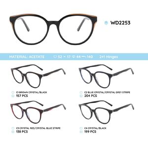 Plastic acetate eyeglasses frame with spring hinges WD2253