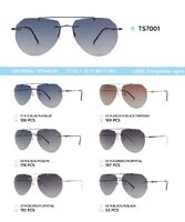 Titanium rimless frame polarized sunglasses TS7001
