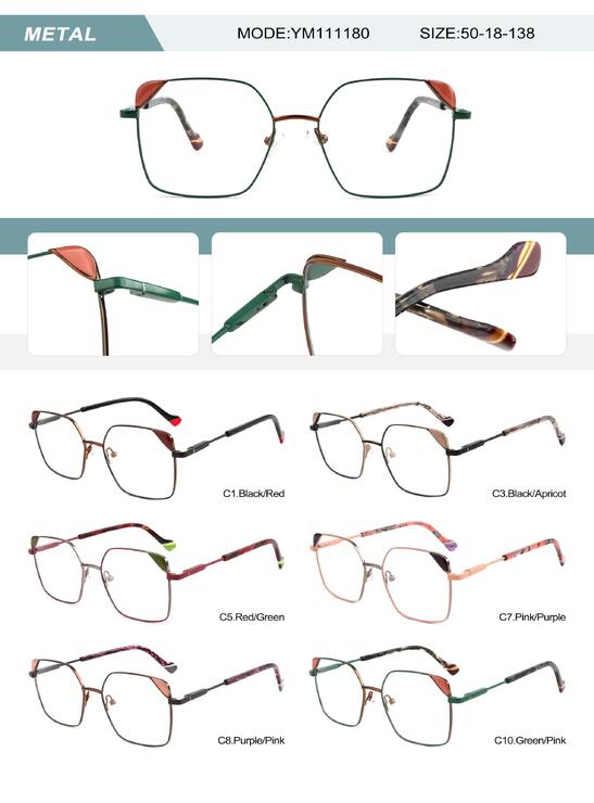 Metal frame for women with spring hinges YM111180-DA