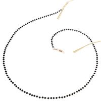 Металлическая  нескользящая цепочка, с черными кристаллами, для очков и масок GL077