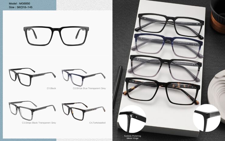 Combined plastic acetate + metal frame for men Big City MG6850