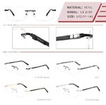 Metal rimless on screws frame for men with spring hinges LE6197-DA