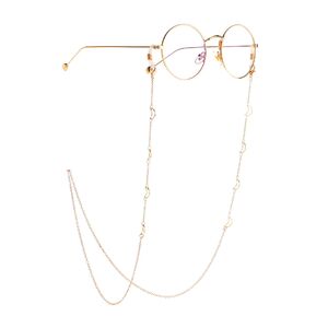 Gold-colored metal non-slip chain, with moon, for glasses and masks GL971
