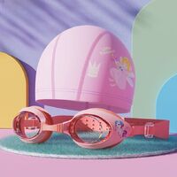 Очки для плавания детские (3-15 лет) водонепроницаемые с защитой от запотевания, с шапочкой, 626-YU