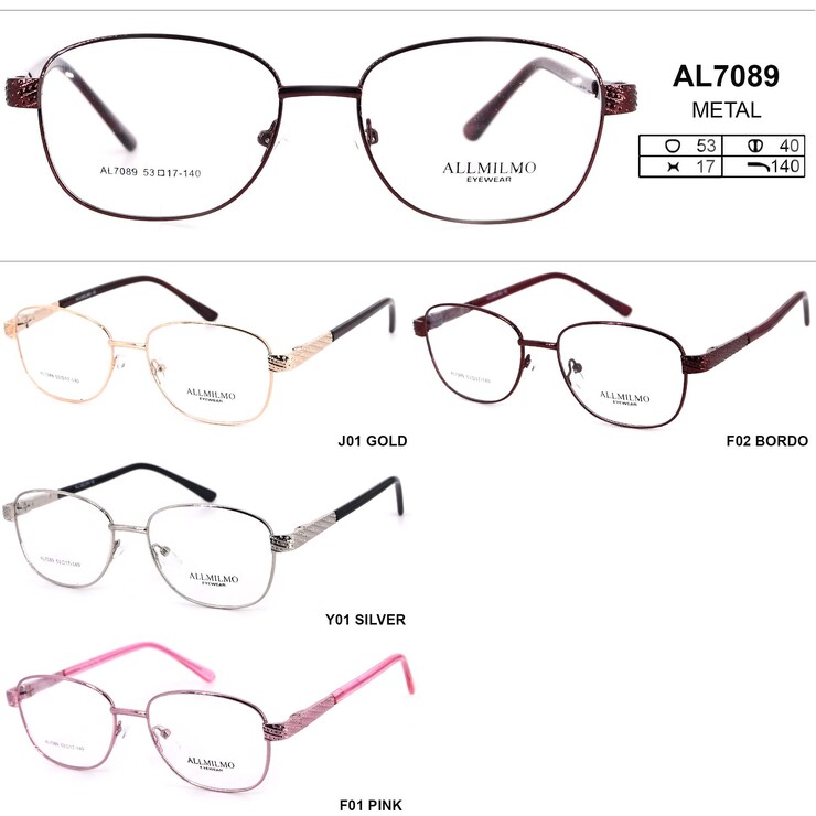 Metal eyeglass frame, material steel Allmilmo AL7089