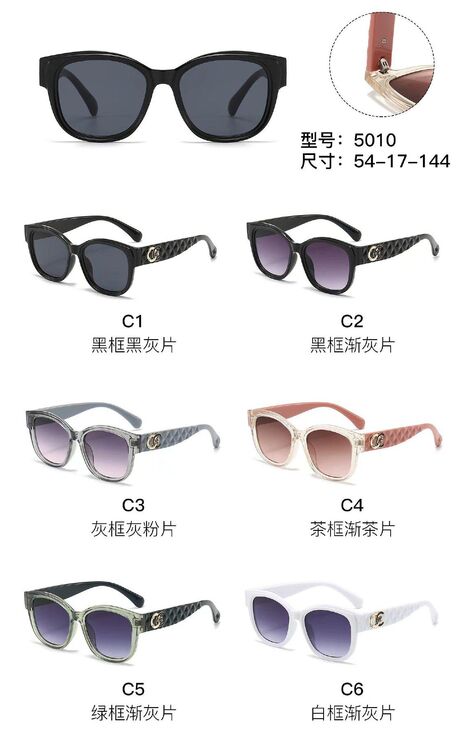 PC plastic sunglasses with metal hinge 5010W