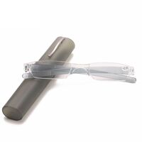 Plastic reading glasses 2006笔筒 with glass lenses and pen case, from +1.00 to +4.00, RMC=62-64
