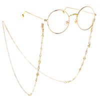 Gold-colored metal non-slip chain, with flower, for glasses and masks GL162