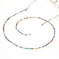 Metal non-slip chain silver, with colorful crysta, for glasses and masks GS034