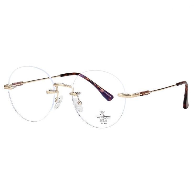 Rimless metal frames with Blue Ray Cut lenses MAMO F99106