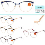 Очки женские металлические с флексами Vizzini V7005 диоптрии -1,00 до -8,00 (шаг 0,5)  линзы без покрытий