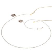 Металлическая нескользящая цепочка серебряного цвета, с птичьем гнездом и жемчугом, для очков и масок GL056