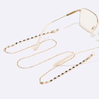 Gold-colored metal non-slip chain, with black rhinestone, for glasses and masks GL1441