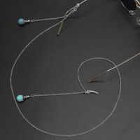 Металлическая нескользящая цепочка, с кулоном из натурального камня, для очков и масок GL271