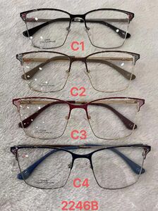 Metal frame for glasses with spring hinges 2246B