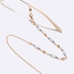 Металлическая нескользящая цепочка золотого цвета, с хрустальными и медными бусинами, для очков и масок GL1601