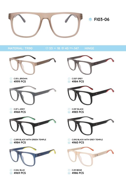 TR90 plastic eyeglasses frame FI03-06