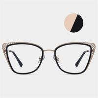 Combined frame (metal + TR90) or glasses with blue light protection, with spring hinges FA87261