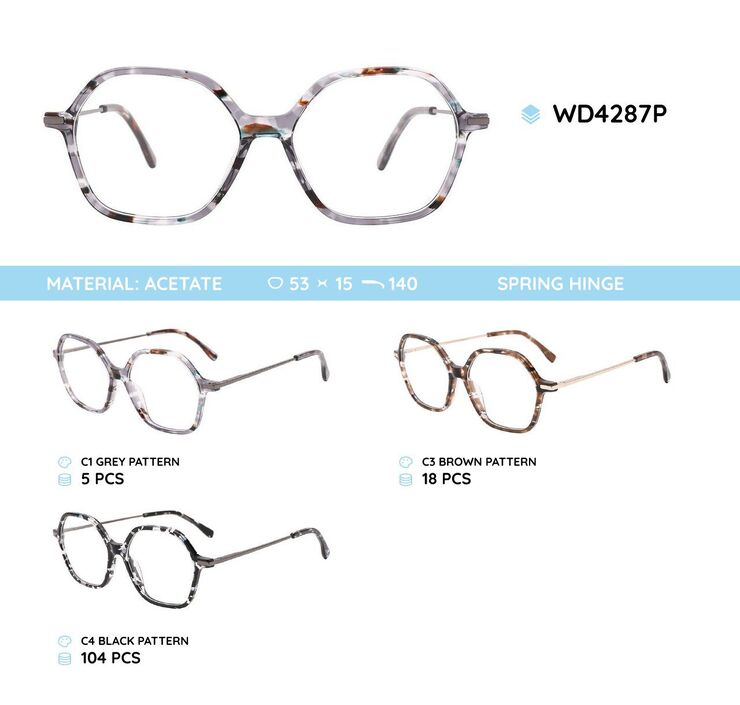 Plastic acetate eyeglasses frame for women WD4287P