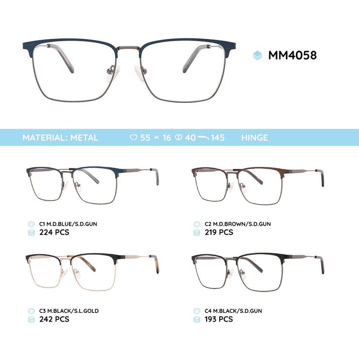 Metal men's frame for glasses MM4058