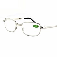 Folding metal reading glasses Z101 with zipper case, diopters from +1.00 to +4.00, RMC=62-64