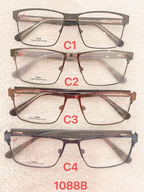 Metal frame for glasses with spring hinges 1088B