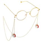 Gold-colored metal non-slip chain, with unicorn, for glasses and masks GL730